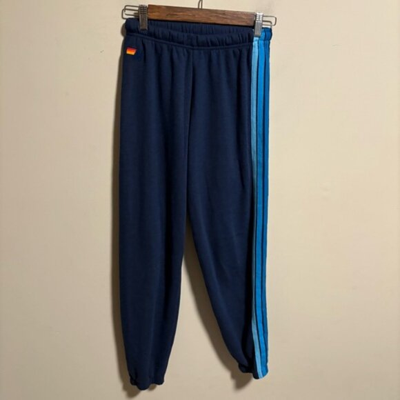 Aviator Nation 5 Stripe Sweatpants Joggers Navy Blue- Size XS - Picture 2 of 6